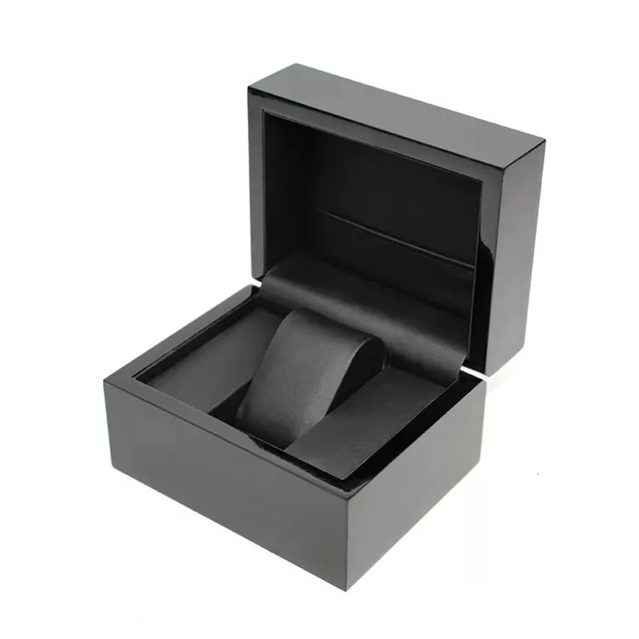 High-quality Black Watch Storage Box Wooden Leather Lining Jewelry Organizer Watch Case Box Personal Choice 260304