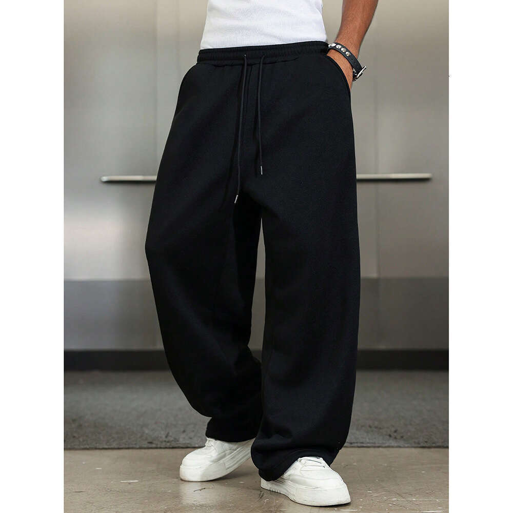 American retro simple and stylish casual for men, 2025 new cross-border sports sweatpants, loose trendy long pants
