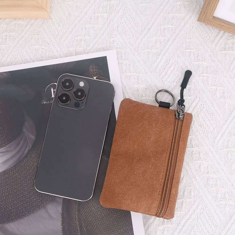Fashion Canvas Wallet Mini Zipper Card Holder Purse Women Men C260304