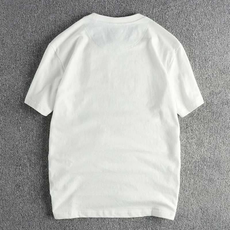 Vintage cotton short sleeve Tshirt Mens Motorcycle Print Summer May Khaki Youth half tee 260302