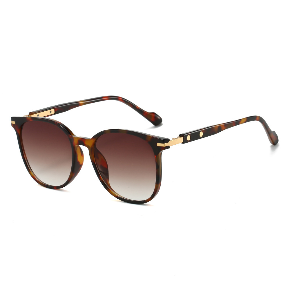 Cool Square Glasses New Style Large Frame European and American Fashion Round with Rivets High-End Sunglasses for Women