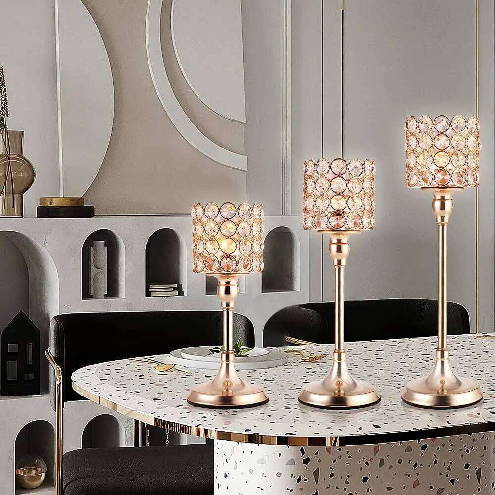 Crystal Cylinder Candle Holders, Pillar Candlestick Holders for Living Room, Wedding, Dining Table, Centerpieces, Firep, 1Pcs XJ260305