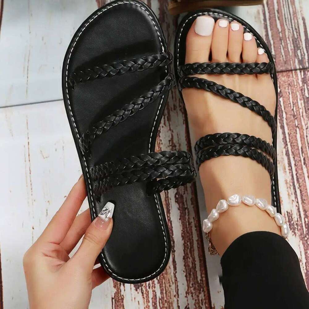 2025 Designer Casual Flat Fashion Women Sandals Open Toe Elegant Comfortable Non-slip Slippers