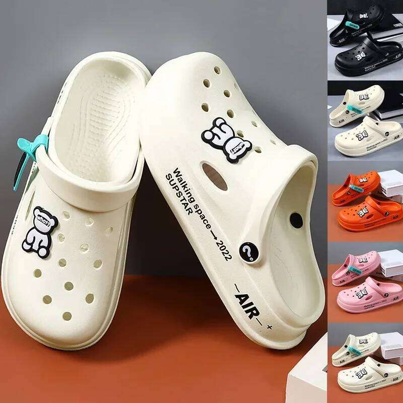 Couple Summer Slippers New Sandals Women 2023 Outdoor Clogs Shoes Thick Sole Slipper Female Flip Flops Eva Non-Slip Home Slides