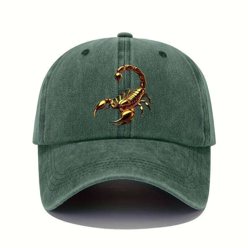 Golden Scorpion Printed Baseball Retro Lightweight Washable Hat Adjustable for Men Y260304