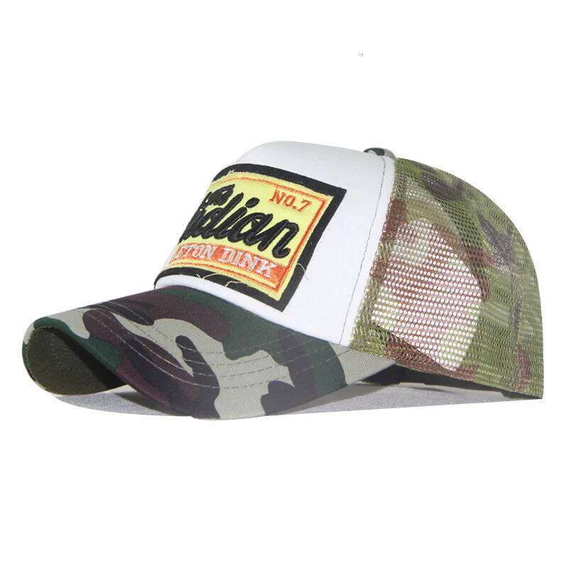 Men Trendy Camouflage Retro brooklyn Letter Embroidery Baseball Cotton Adjustable Casual Hat Hip Hop Sun Dome Hats Y260304
