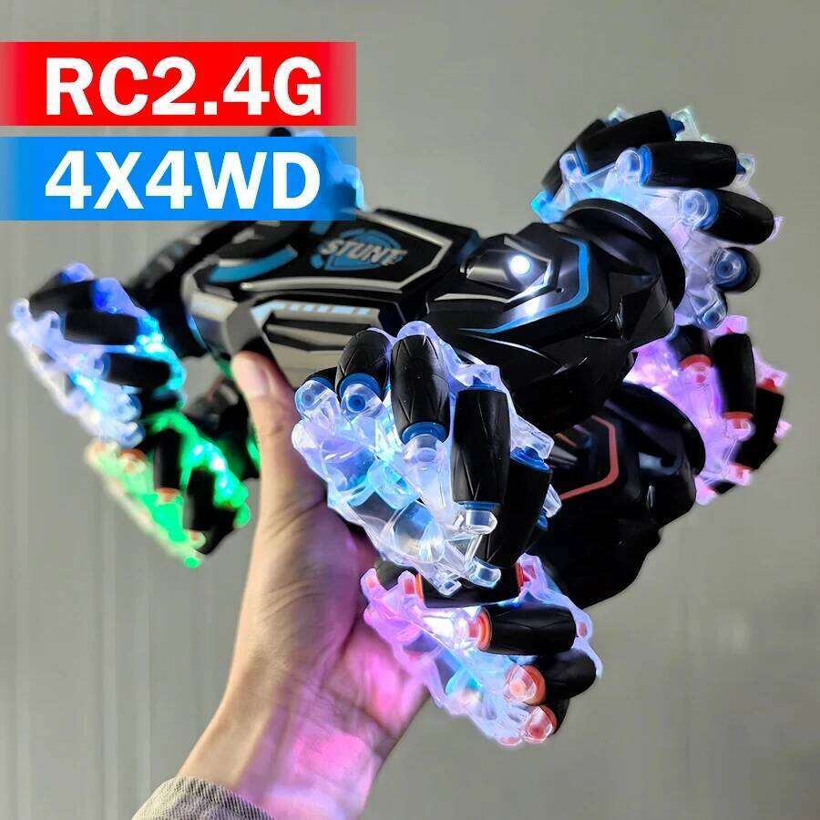 4WD RC stunt rotation drift 2.4G wireless remote control children's boys sound and light toy car C260305