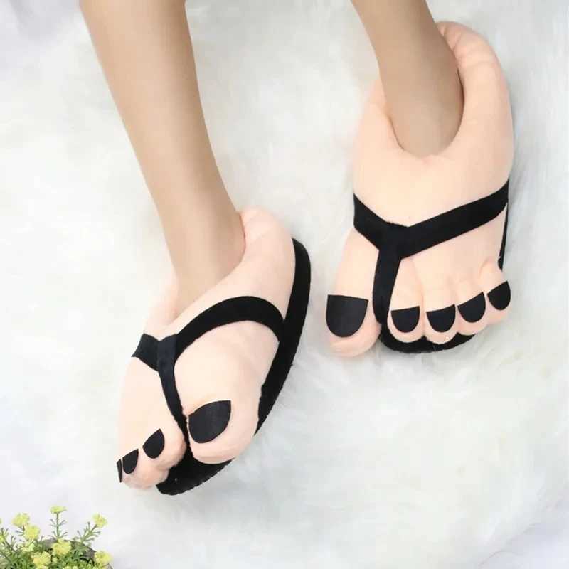Funny Feet Claws Comfortable Plush Slippers Indoor Home Increase Men Women Winter Warm Cotton Slider Five Finger Cosplay Shoes S260305