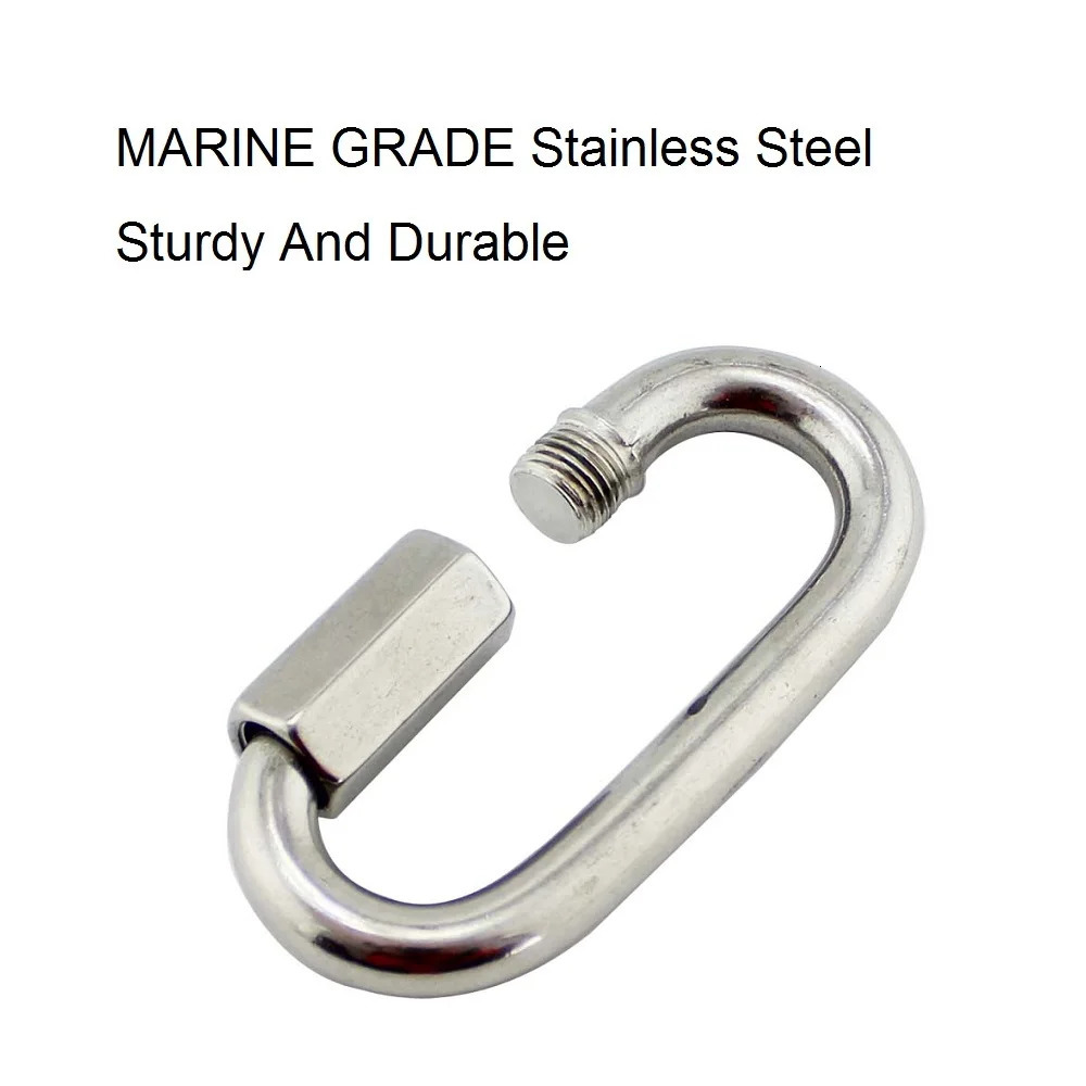 Stainless Steel 304 Spring Loaded Gate Snap Carabiner Quick Link Lock Ring Hook M5 M6 M7 M8 For Hammock Camping 260228