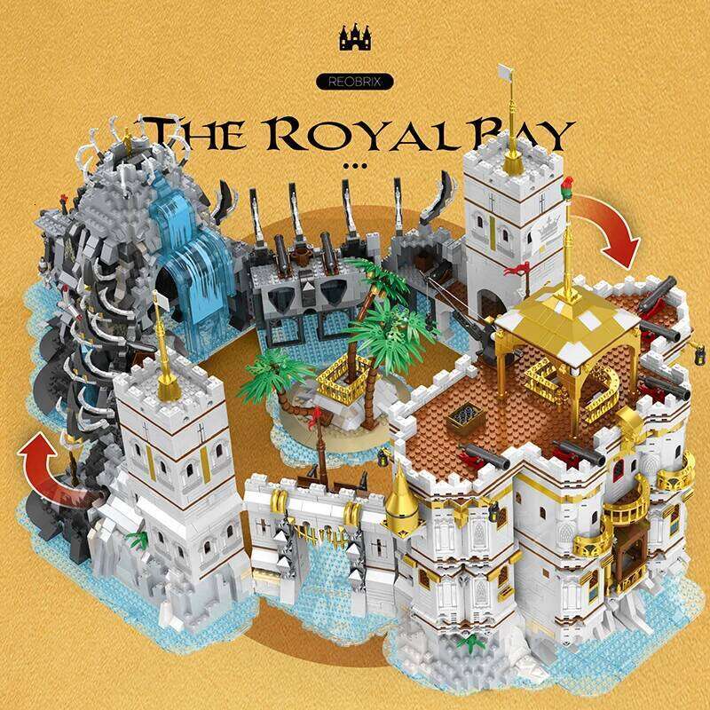 4168PCS Royal Bay Castle Building Blocks Medieval Vintage City Scape Construction Model Bricks Toys Creative Gifts for Children Z260305
