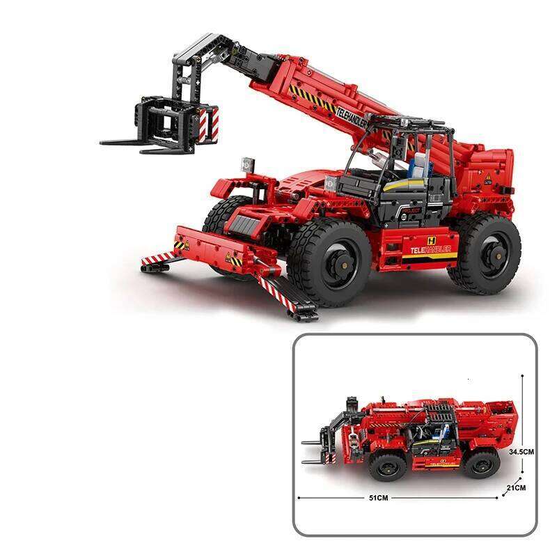 2096PCS Telescopic Forklift Building Blocks City Engineering Vehicle Remote Control Car Model Bricks Kids DIY Toy Birthday Gifts Z260305