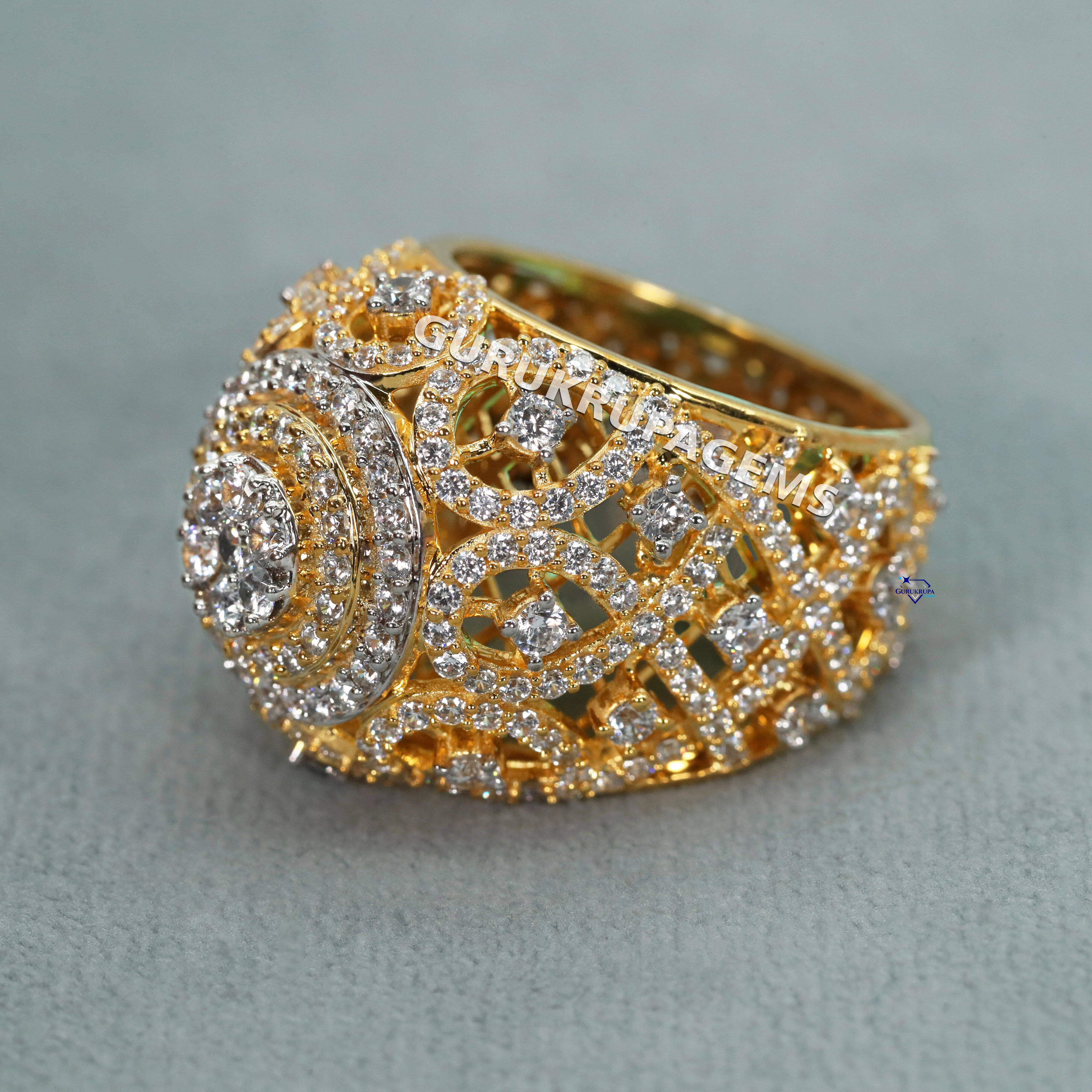 Check Out This Fabulous Hip Hop Ring Featuring a Flawless Round Cut Moissanite Diamond Elegantly Set in a 925 Sterling Silver