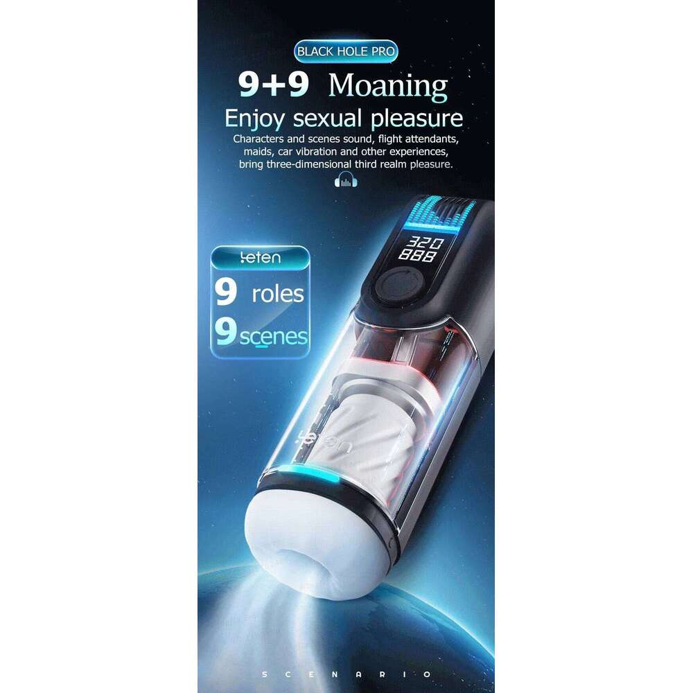 Leten Automatic Telescopic Powerful Sucking Male Masturbator Cup Voice Blowjob Vaginal Machine Adults Sex Toys for Men W260305