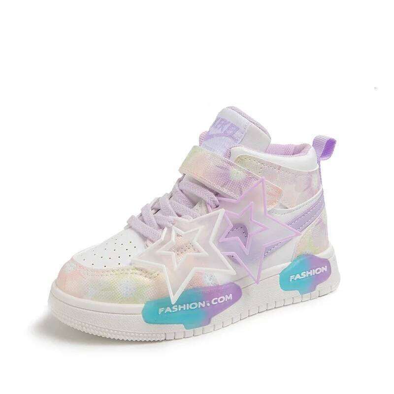 Girls Sneakers Children's Casual Sneaker Fashion Candy Color Kids Sports for Girl High Top Tennis Skate Shoes Toddlers 26Y0304