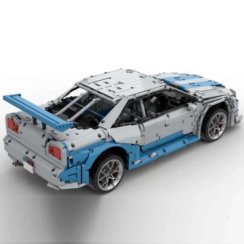 New Moc 1:8 Scale Skyline GT-R R34 Supercar Racing Car Vehicle Sport Model Buiding Block Bricks Toys for Kids Birthday Gifts Boy Z260305