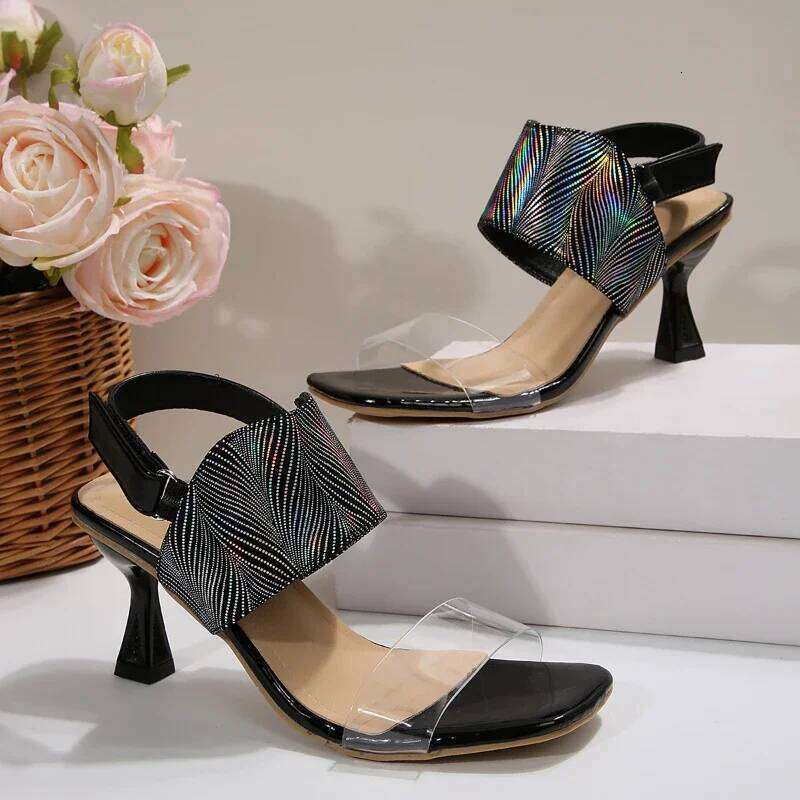 2025 Women High Level Fine Heel Open Toe Back Trip Strap Buckle All-match Figure Comfortable Non-slip Fashion Sandals