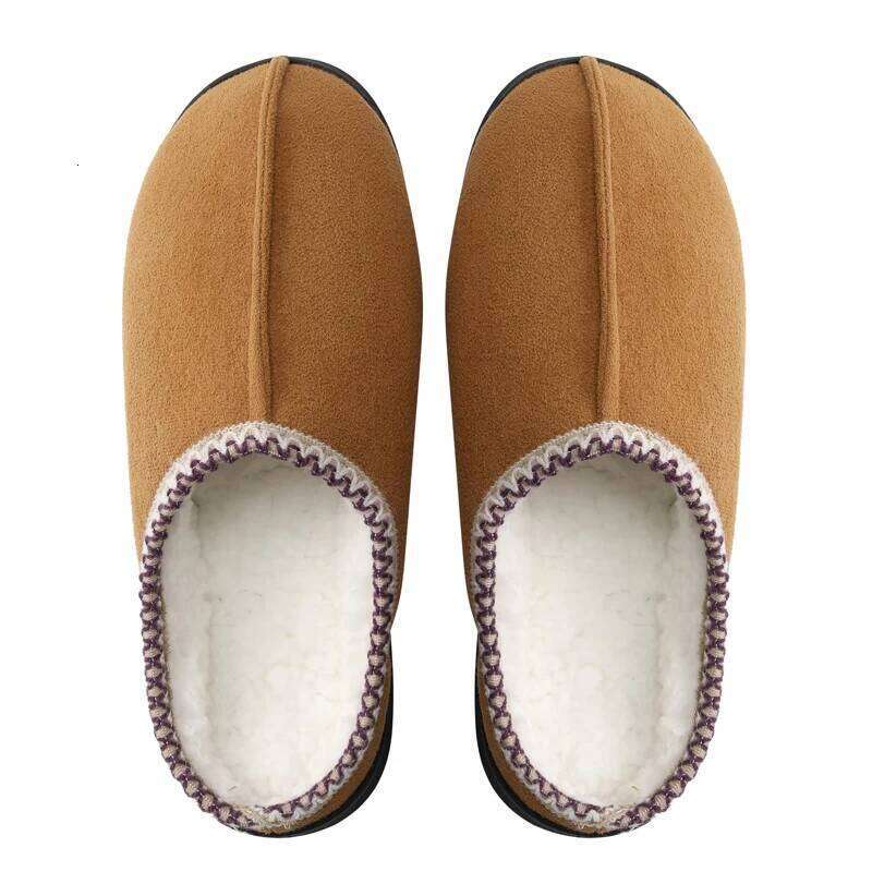 Litfun Winter House For Men Anti-Slip Fluffy Warm Women Memory Foam Cotton Slippers With Durable Rubber Sole