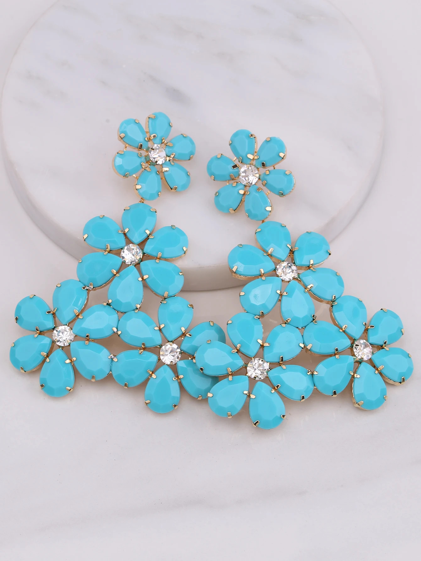Super Exaggeration Women Big Rhinestones Dangle Drop Earrings For Women Crystal Statement Earrings Wedding Jewelry Gifts 260302