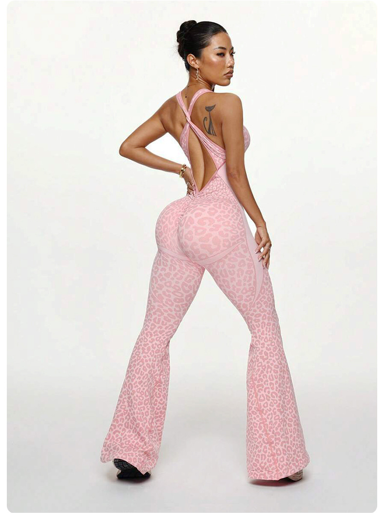 2026 Women's new sexy Leopard Print Seamless One-Piece Yoga Suit for Fitness