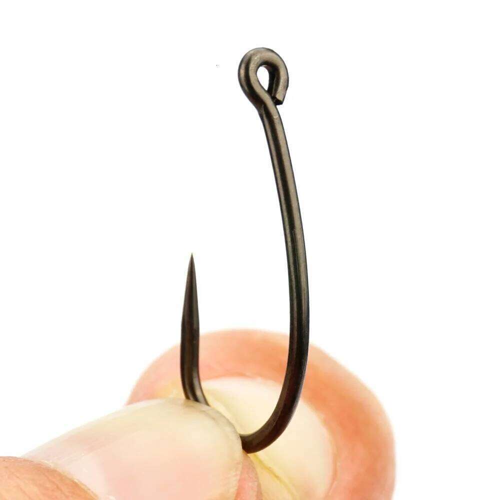 Hirisi 50Pcs Carp Barbless Hook Coating Non-barb Fishhooks High Carbon Steel 8004 Fishing Accessories S260305