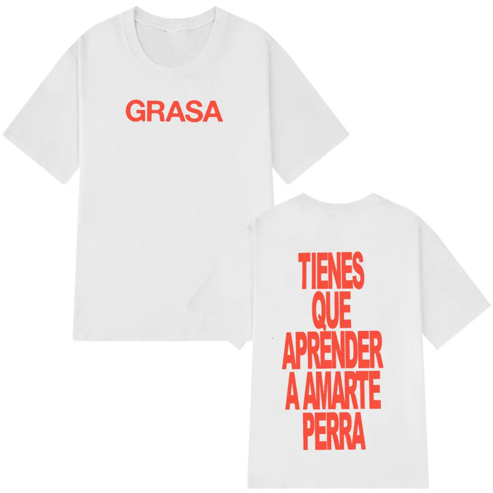 Rapper Nathy Peluso Grasa 2026 Letters Print T Shrit Men Women Short Sleeve Tshrit Fashion Casual Aesthetic Cotton T-shirts 260304