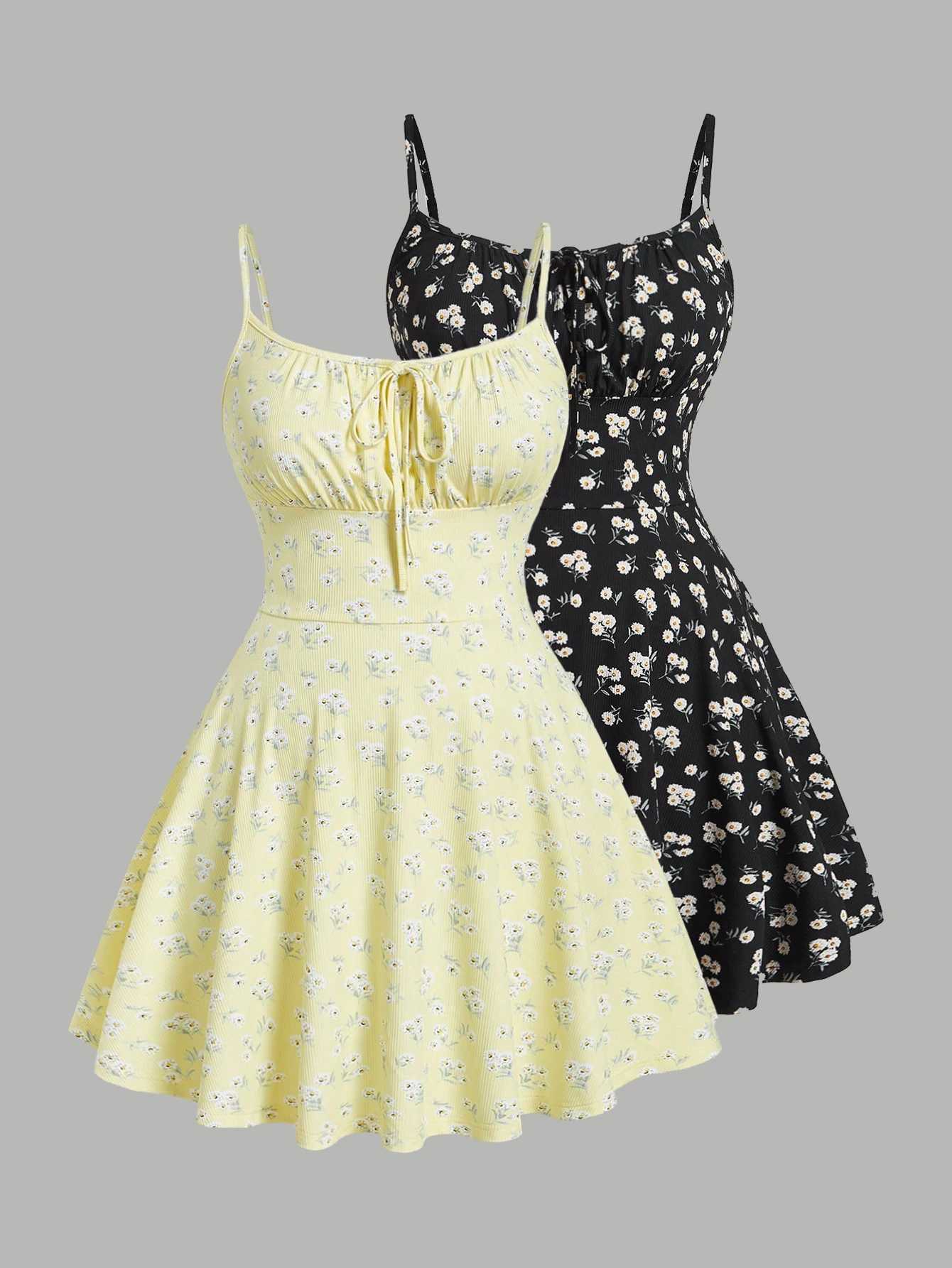 New fashion floral elegant sleeveless thin strap camisole dress X260306