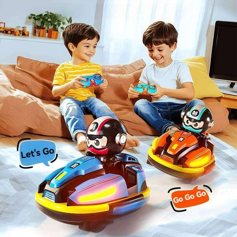 RC Bumper Car Football Battle Sports Game 2.4G Remote Control Catapult Drift Doll Karting with Music Light Toy Boy Gifts C260305