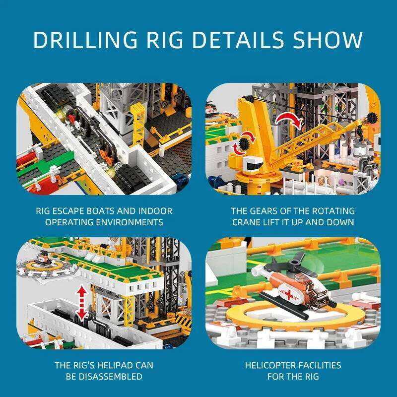 3271PCS Offshore oil wells Building Blocks Drilling Platform Model Light Bricks Desktop Decoration Toys For Kids Holiday Gifts Z260305