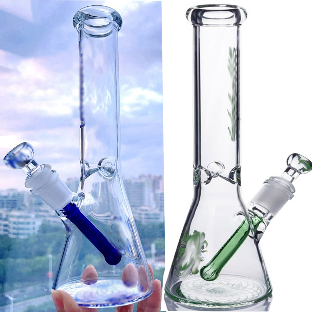 Beaker Glass Bong Water Pipes bubbler Smoking Pipes Hoookahs Downstem Perc Heady Water bongs With 14mm 10.6''