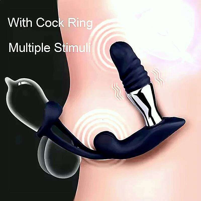 Prostate Massager With Vibrating Electric Shock Features Remote Control Stretching Anal Stimulator For Male Masturbation Toys W260305