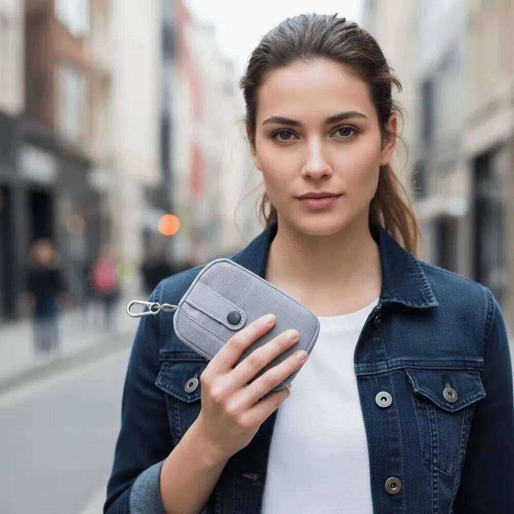 Multifuctional Canvas Earphone Square Solid Color Mini Storage Bag Ultralight with Hanging Hook Travel Coin Purse C260304