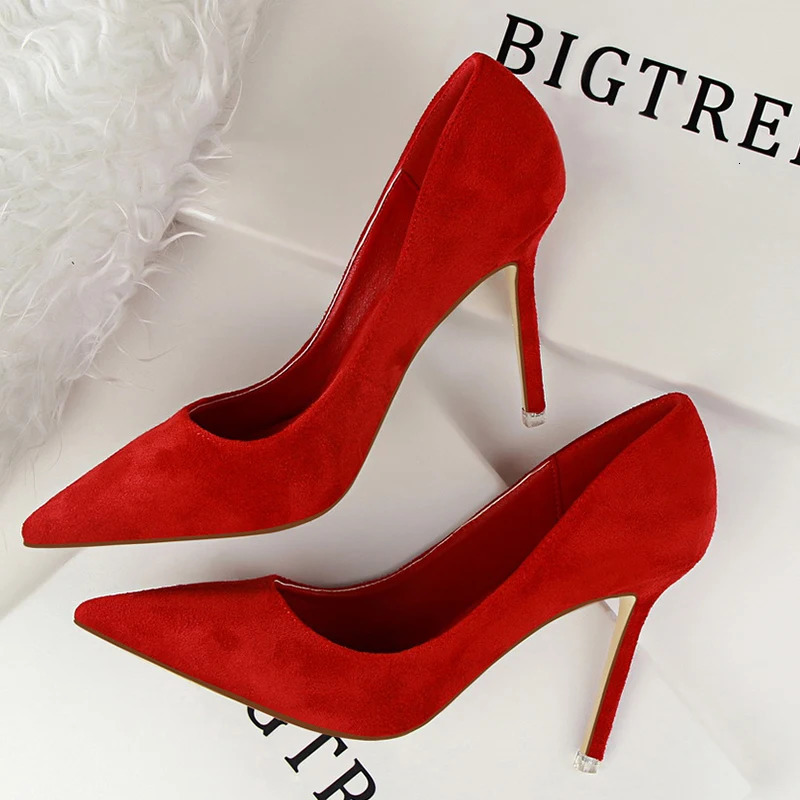 BIGTREE Shoes Woman Pumps Suede Women Shoes Pumps Stiletto High Heels Fashion Office Shoes Female Heeled Shoes Plus Size 42 43 260306