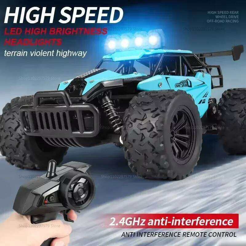 New RC Alloy 1:16 2WD Off-Road Climbing Remote Control Car With LED Lights 20KM/H High Speed Toys For Kids Boys Girls Gifts C260305