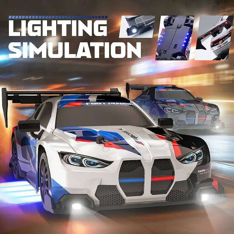 2.4G RC Drift 1:24 30KM/H High Speed M4 Sport LED Lights With Extra Tires Racing Car Full Proportion Toy Gift C260305