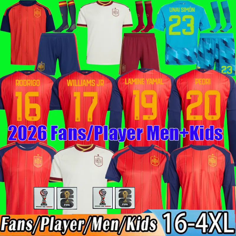 2026 World Cup SPAIN Soccer Jerseys PEDRI GAVI LAMINE YAMAL MORATA Carvajal OLMO FERRAN RODRIGO ZUBIMENDI MERINO Jersey SPANISH Men Kid Kit Football
