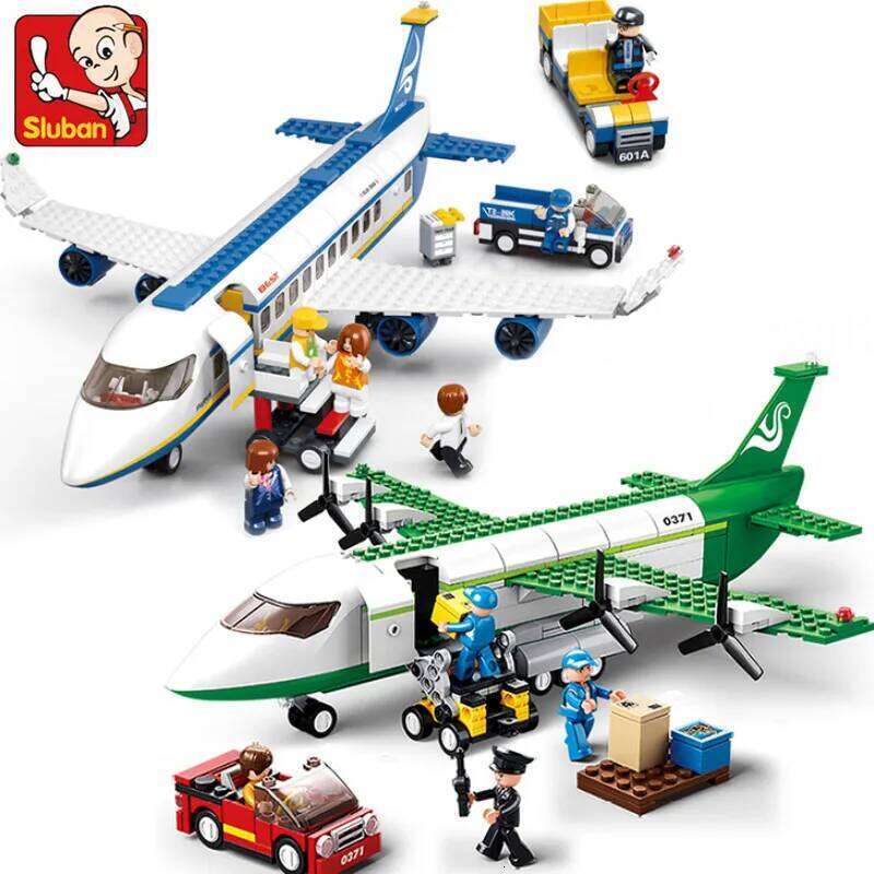 Aviation Air Freight Transport Cargo Plane Ambulance Airplane Creative Building Blocks Helicopter Aircraft Souptoys Kids Toys Z260305