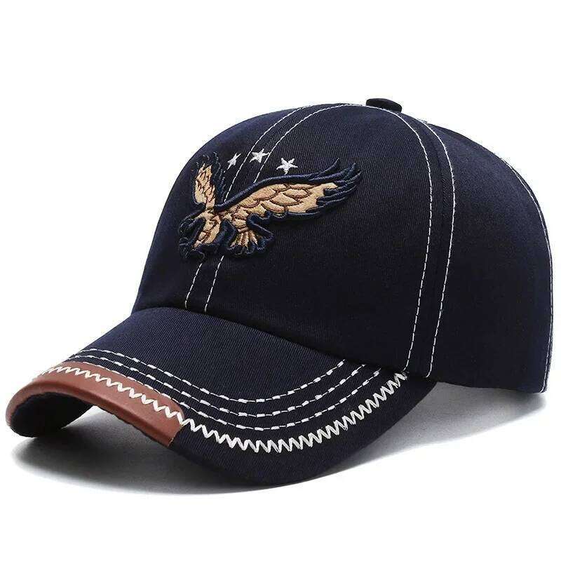 Hats Men'S And Women'S Four-Season Shade Baseball Cap Eagle Embroidery Korean Version Trendy Casual Couple Sunscreen Sun Hat Y260304
