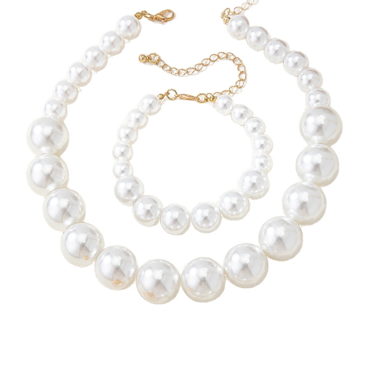 Fashion Elegant Beaded Necklace, Bracelet, Earrings, Ring, Simple And High-End Women's Accessory Set
