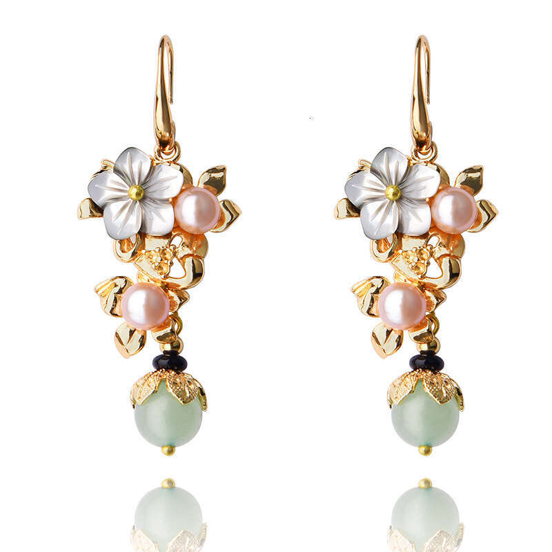 Original Ancient Street Vendor Long Pearl Personality Chinese Style Earrings For Women Yuansiqi