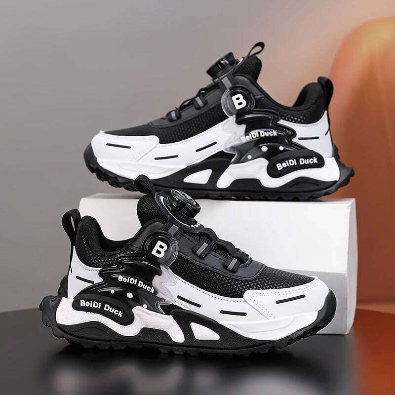 Children Casual Autumn Winter PU Leather Sneakers for Kids Fashion Patchwork Sports Shoes Boys Girls Gym Trainers New 26Y0304