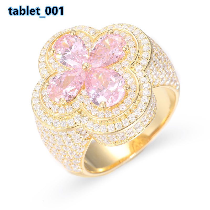 Custom 925 Sterling Silver Hiphop Luxury Cluster Ring with Heart Shape Prong Setting Rhodium Plated Moissanite