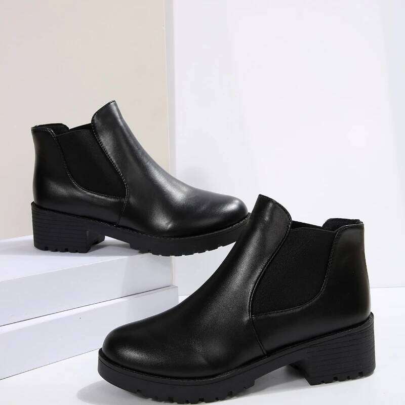 2025 Summer New Short High Heels Round Head Fashion Boots Casual Versatile Women's Shoes