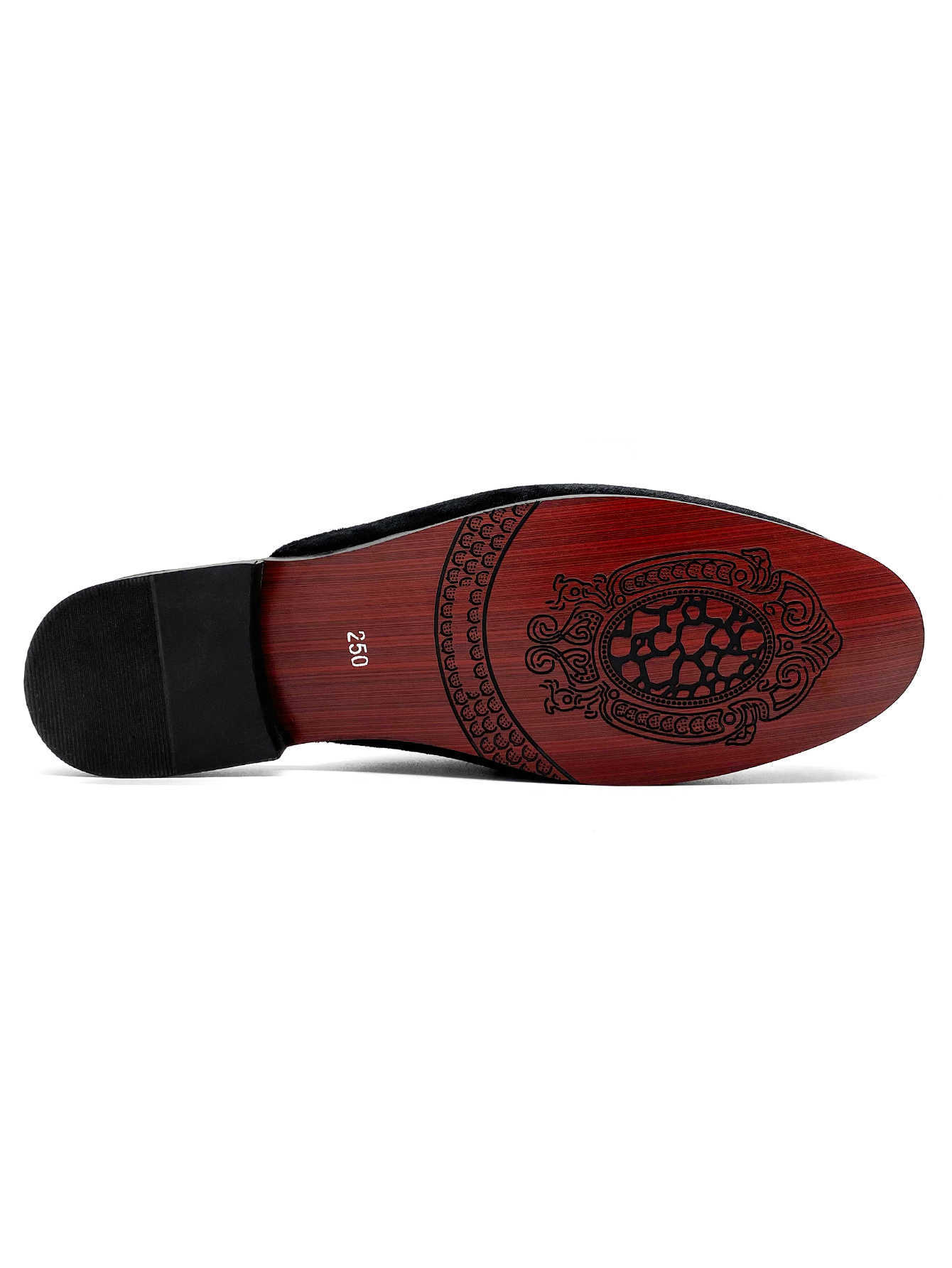 Men's Black Velvet Mules Loafers Backless Slippers with Gold Buckle Luxury Casual Slip-On Shoes