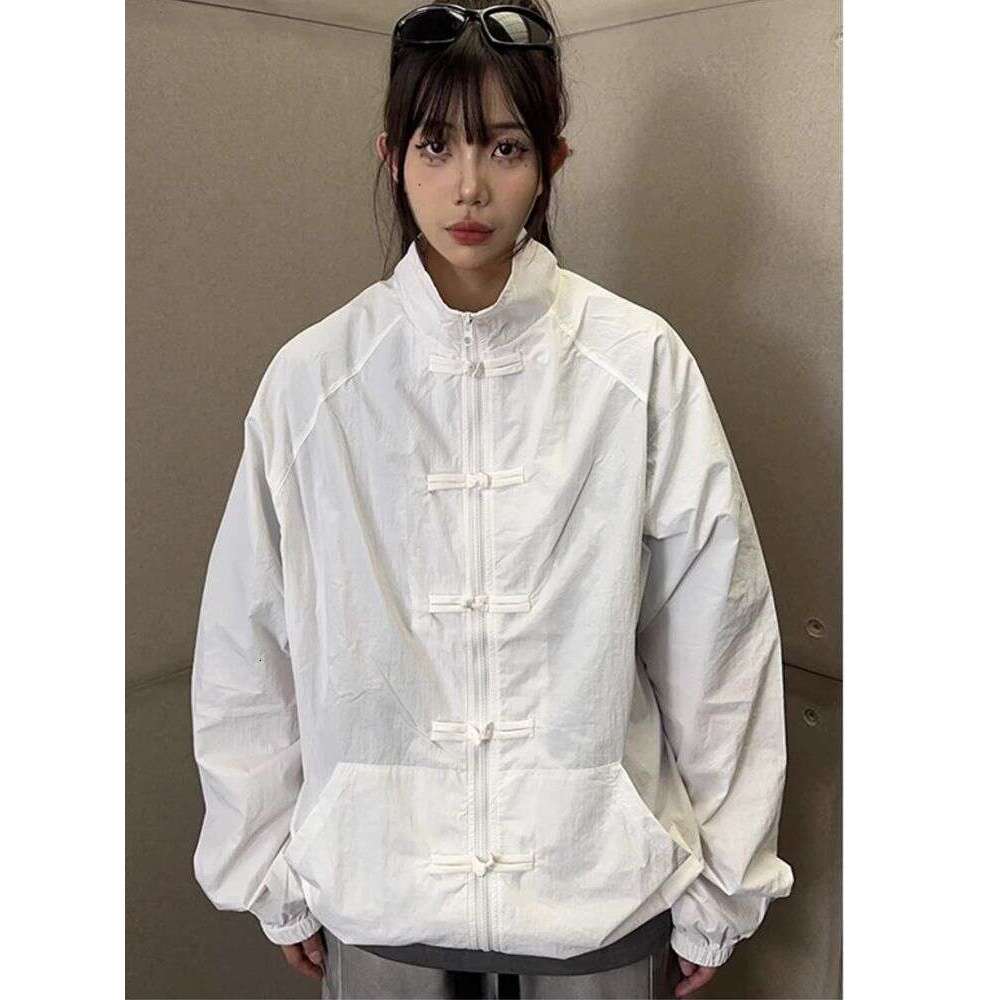 2026 Autumn New Style Trendy Casual Stand-Up Collar Unisex Windproof Zipper Jacket With Chinese Knot Buttons Asia Size