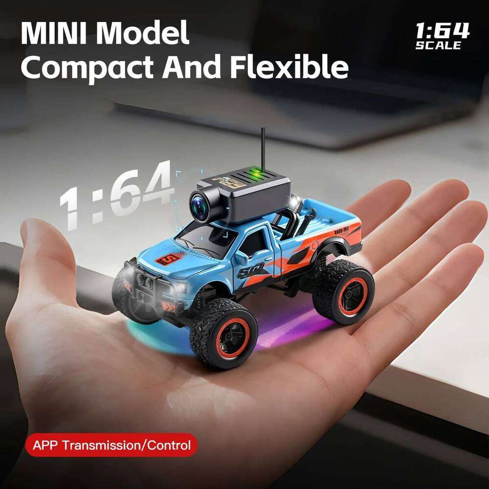 WLtoys 6407 6407-C 1/64 RC Camera Car 4x4 Off-road Big-wheel Climbing Crawler 2.4G Remote Control with Display Screen Vehicle C260305