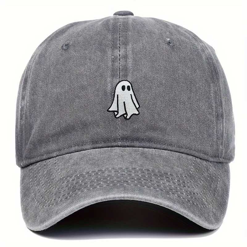 Halloween Embroidered Baseball Hat with Cute Ghost Pattern Simple Style Suitable for Men and Women S260306