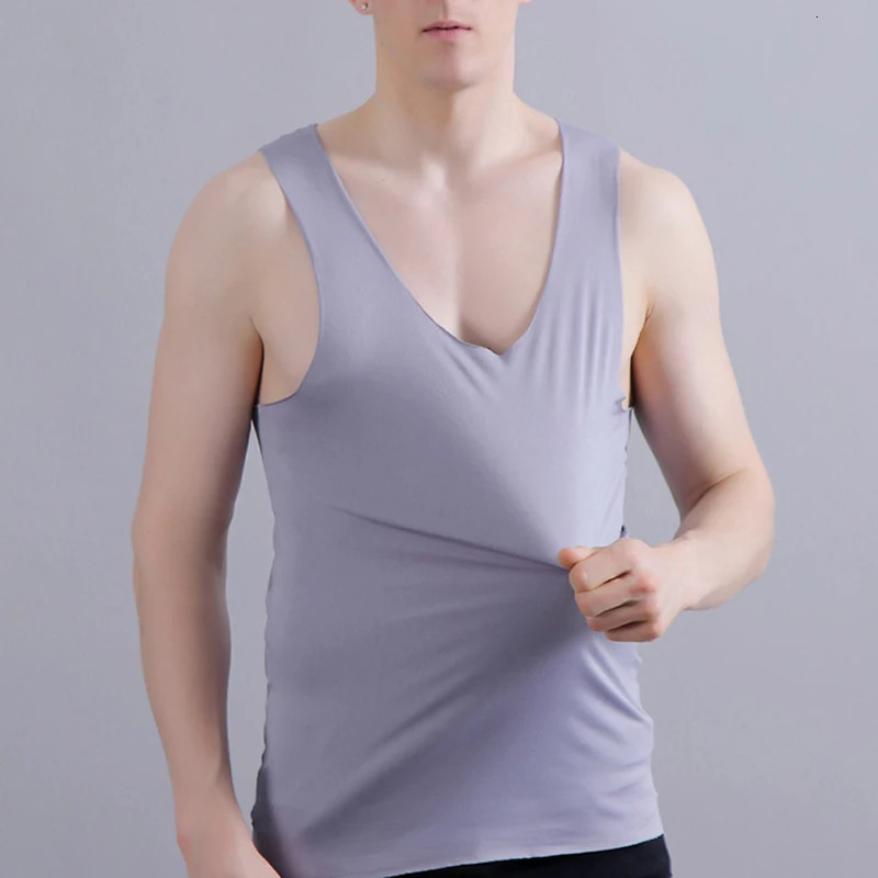 Silk Tank Tops Seamless Mens Vest Sleeveless Sport Bodysuit Vest For Men Clothing Plain Casual Summer Tank Undershirts Cool Gym 260306