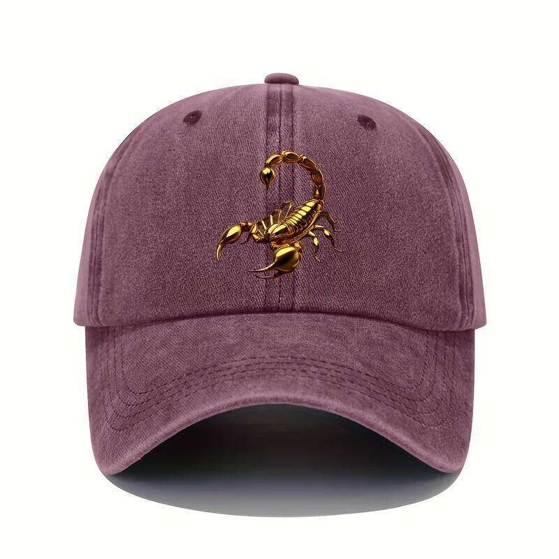Golden Scorpion Printed Baseball Retro Lightweight Washable Hat Adjustable for Men Y260304