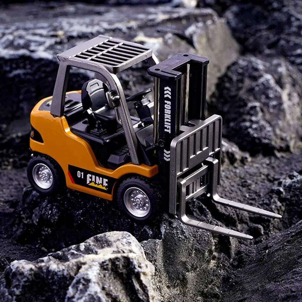 Forklift Friction Toy Vehicle Engineering Remote Control Mini Rc Car 1:64 Desktop Alloy Simulation Interactive Children C260305