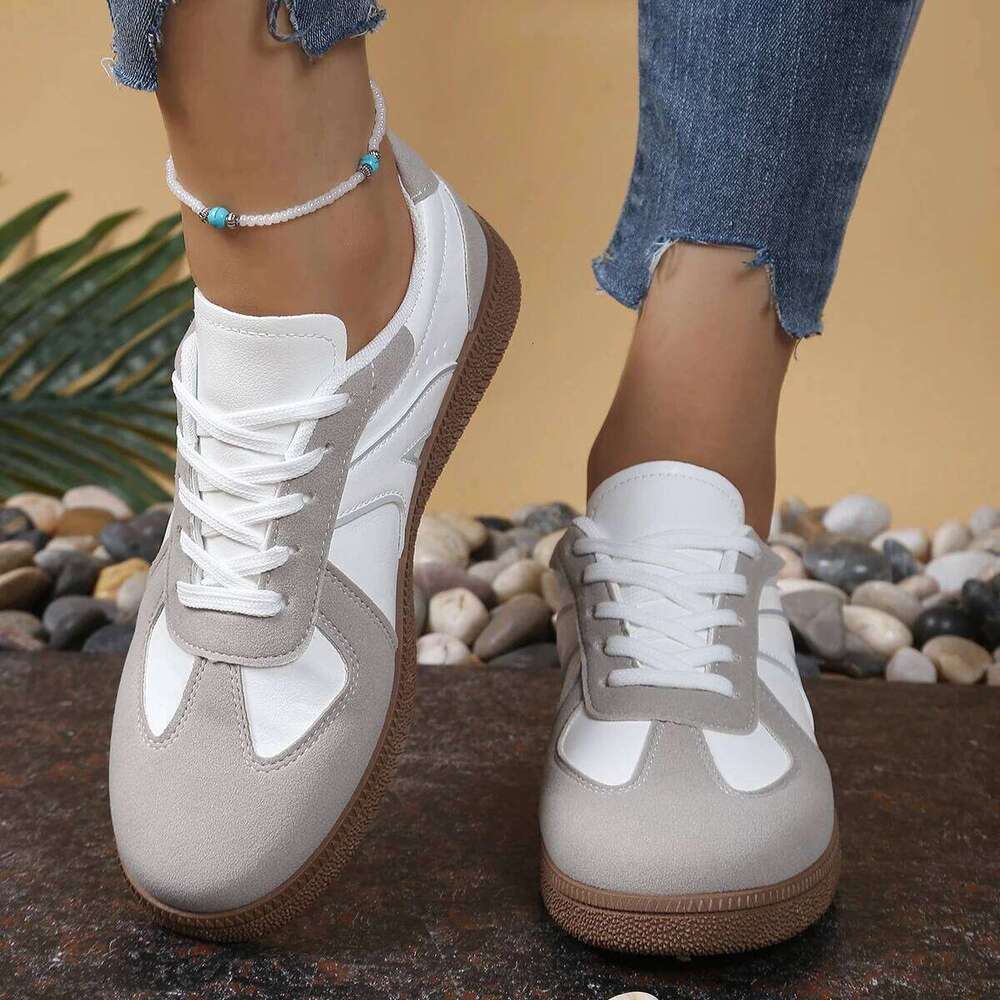 New Fashionable Women's Comfortable Sports 2025 Spring and Autumn Large Size Casual Flat White Shoes for Women